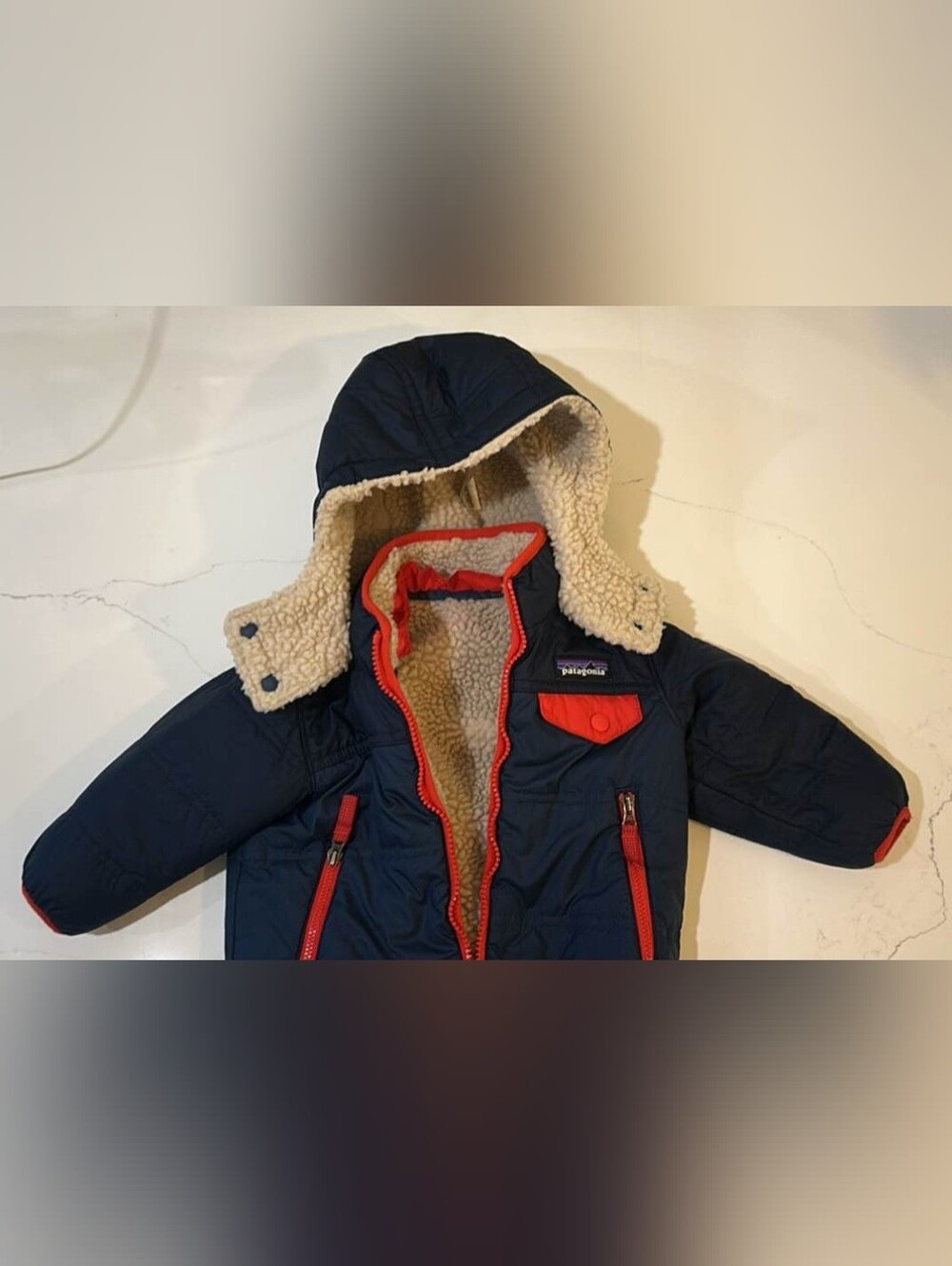 Patagonia Kids' Reversible Ready Freddy Hoody Jacket Blue & Red